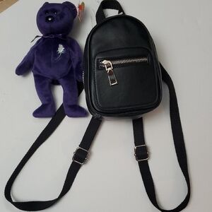 Urban Outfitters Mini (7 x 6 x 3) Black Backpack with Silver Accents.  NWOT